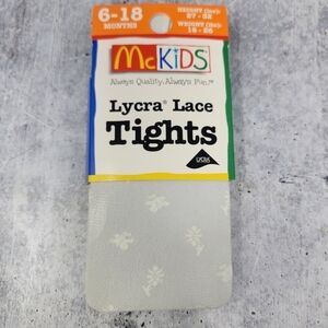 Vintage McKids | Floral Lycra Lace Tights in White Size 6-18 months